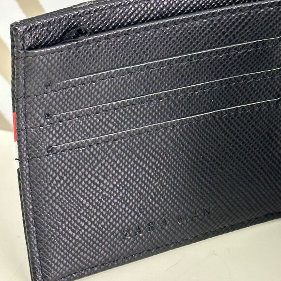 Zara Man Black Faux Leather Wallet with Red & White Stripes - Picture 4 of 4